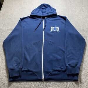 Jordan Hoodie Mens XL Blue Sweatshirt Jumpman Logo Y2K Vintage 23 Full Zip